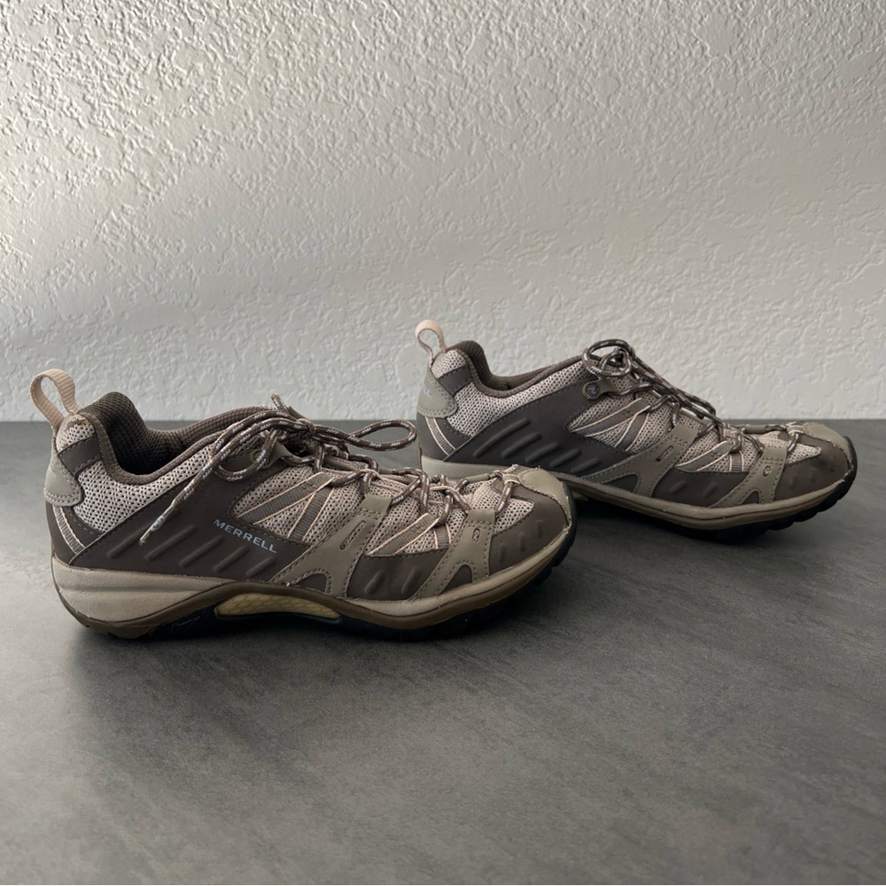 Merrell Sport Olive Vibram Hiking Outdoor Lace Shoes Low Top Sneaker Women’s 7.5 - Picture 3 of 8